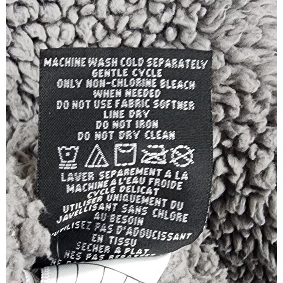 Steve Madden Sherpa Jacket Womens Medium Gray Black Quilted Snap On Outdoor - Picture 12 of 12